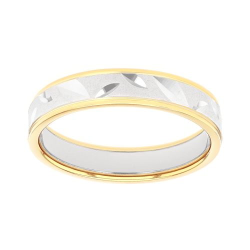 Bague mixte alliance EDORA OR 9 carats bicolore EDOH2019629