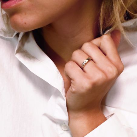 Bague mixte alliance EDORA OR 9 carats bicolore EDOH2019629