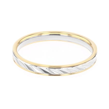 Bague mixte alliance edora or 9 carats bicolore edoh208259 – bagues de mariage