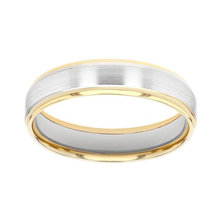 Bague mixte alliance edora or 9 carats bicolore edoh2116919 – bagues de mariage