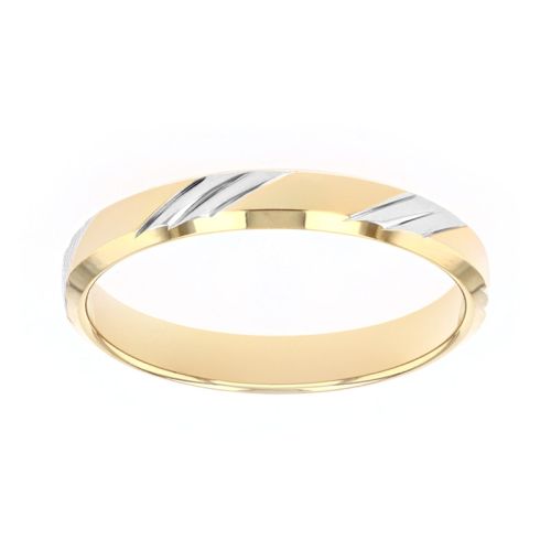 Bague mixte alliance EDORA OR 9 carats bicolore EDOH289530