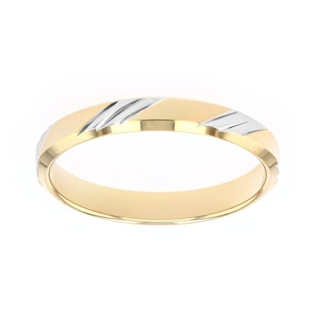 Bague mixte alliance edora or 9 carats bicolore edoh289530 – bagues de mariage
