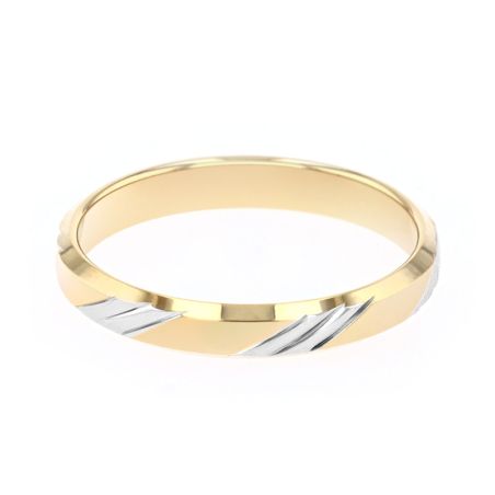 Bague mixte alliance edora or 9 carats bicolore edoh289530 – bagues de mariage