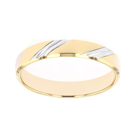 Bague mixte alliance edora or 9 carats bicolore edoh289540 – bagues de mariage