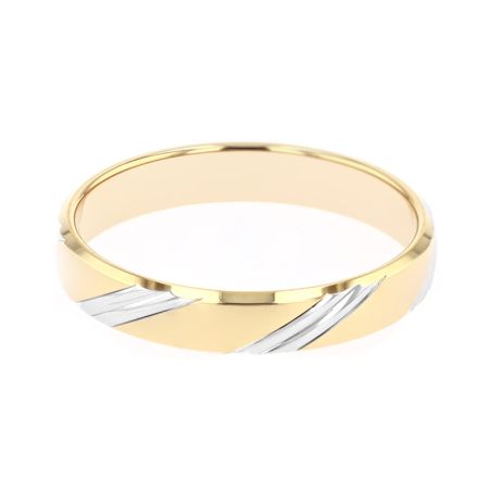 Bague mixte alliance EDORA OR 9 carats bicolore EDOH289540