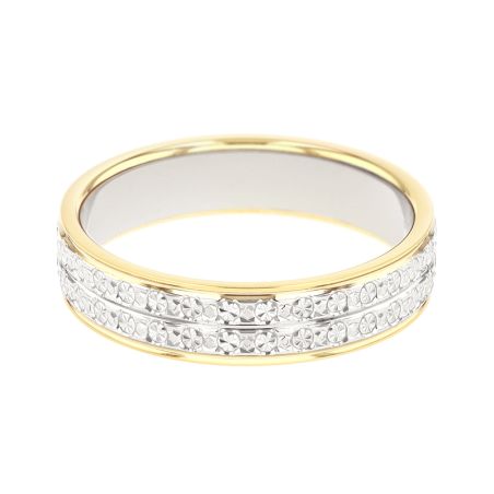 Bague mixte alliance edora or 9 carats bicolore prénoms edoh2014329 – bagues de mariage