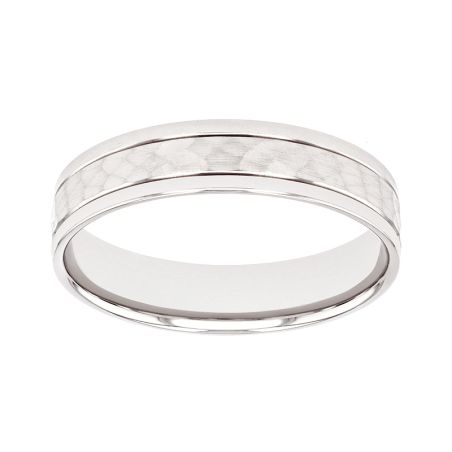 Bague mixte alliance edora or 9 carats blanc edoh2128085 – bagues de mariage