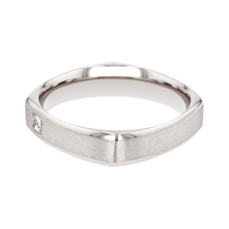 Bague mixte alliance edora or 9 carats blanc et diamant edoh2735015 – bagues de mariage