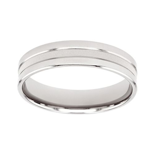 Bague mixte alliance EDORA OR 9 carats confort gris EDOH2118515
