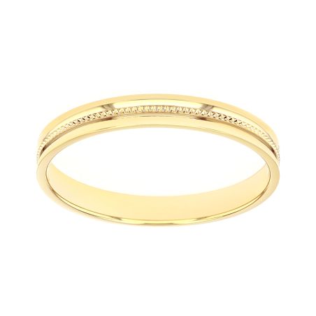 Bague mixte alliance edora or 9 carats jaune edoh2021320 – bagues de mariage