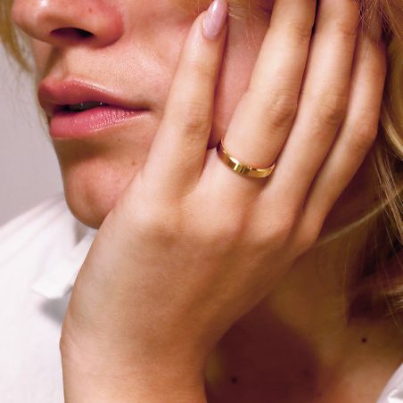 Bague mixte alliance EDORA OR 9 carats jaune EDOH2114670