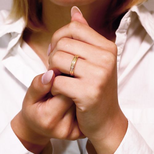 Bague mixte alliance EDORA OR 9 carats jaune EDOH2125990
