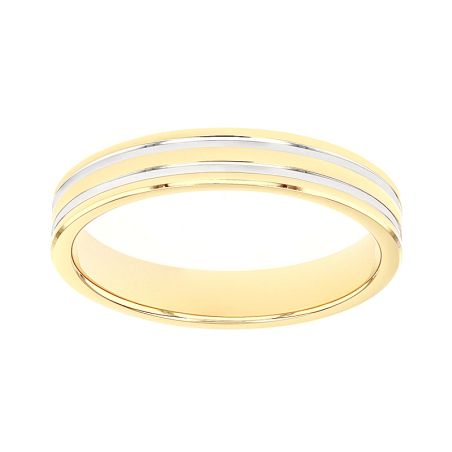 Bague mixte alliance edora or 9 carats jaune edoh2815020 – bagues de mariage