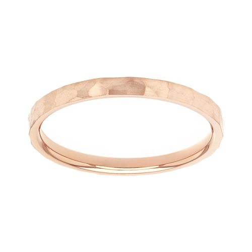 Bague mixte alliance EDORA OR 9 carats ruban plat confort rouge EDOH2127724