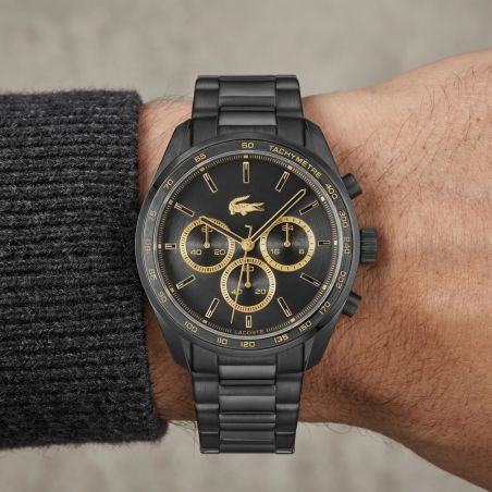 Montre homme chronographe LACOSTE collection Boston acier noir 2011476