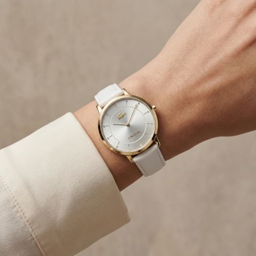 Montre femme LACOSTE collection Crocorigin cuir blanc 2001471