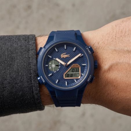 Montre homme digitale LACOSTE LC33 silicone bleu 2011434