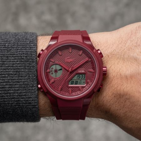 Montre homme digitale lacoste lc33 silicone rouge 2011450 – montres homme