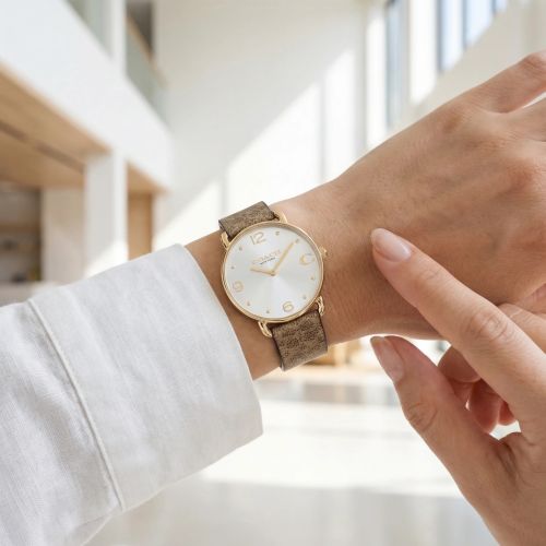 Montre Femme Coach Eliot cuir marron 14504205