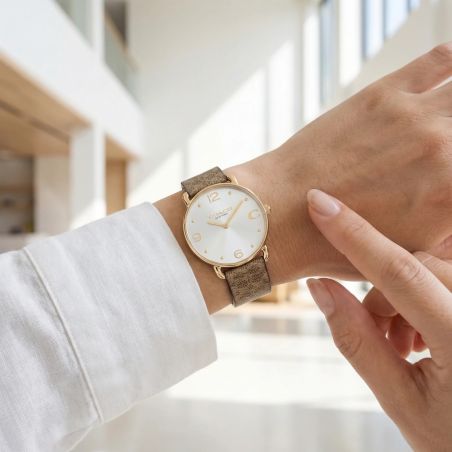 Montre Femme Coach Eliot cuir marron 14504205