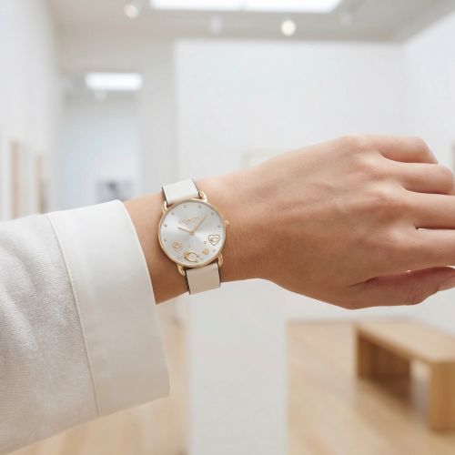 Montre Femme Coach Elliot cuir blanc 14504294