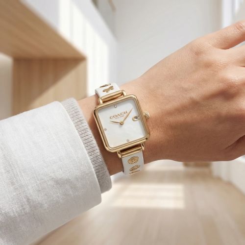 Montre Femme Coach Cass cuir blanc 14504308