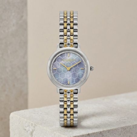 Montre femme olivia burton honeycomb ultra fine acier bicolore 24000264 – analogiques