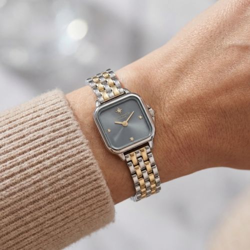 Montre Femme Olivia Burton Mini Grosvenor acier bicolore 24000258