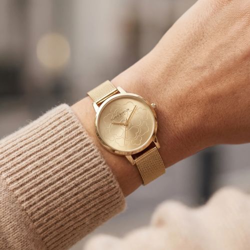 Montre Femme Olivia Burton Ultra Slim Florals acier doré 24000058
