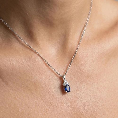 Collier Femme solitaire EDORA ARGENT 925/1000 et Spinelle