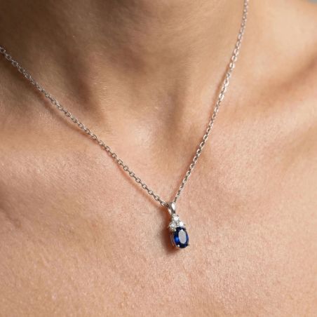 Collier Femme solitaire EDORA ARGENT 925/1000 et Spinelle