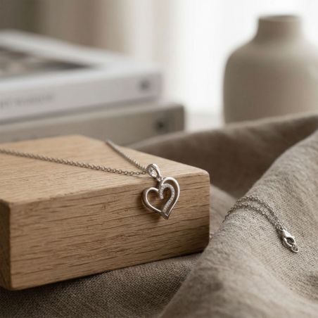 Collier femme coeurs argent 925/1000 et oxydes – tous nos colliers femme