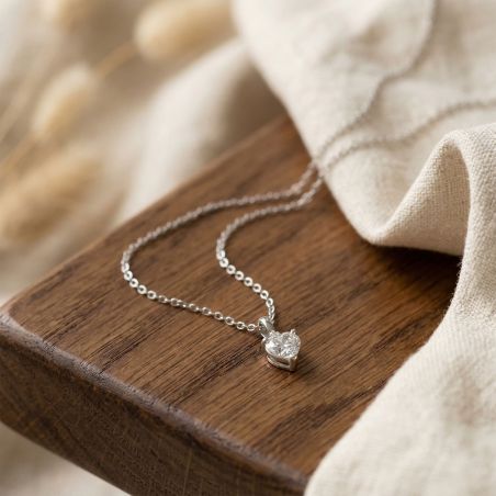 Collier femme solitaire argent 925/1000 et oxyde – tous nos colliers femme