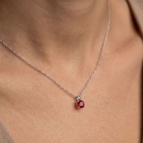 Collier Femme Solitaire EDORA ARGENT 925/1000 et Spinelle
