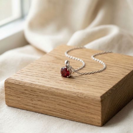 Collier femme solitaire edora argent 925/1000 et spinelle
 – colliers femme