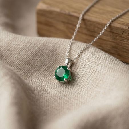 Collier femme solitaire edora argent 925/1000 et spinelle
 – colliers femme