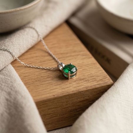 Collier femme solitaire edora argent 925/1000 et spinelle
 – colliers femme