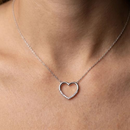 Collier Femme Coeur EDORA ARGENT 925/1000 et Oxydes