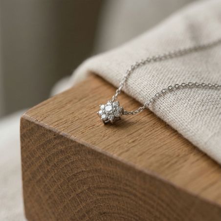Collier femme edora argent 925/1000 flocon et oxydes edo70700758 – colliers femme