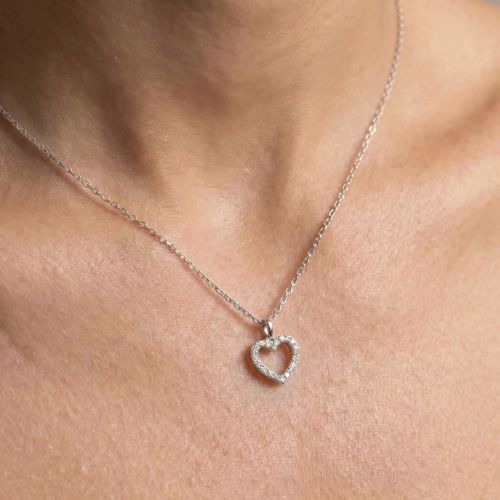 Collier Femme Coeur EDORA ARGENT 925/1000 et Oxydes