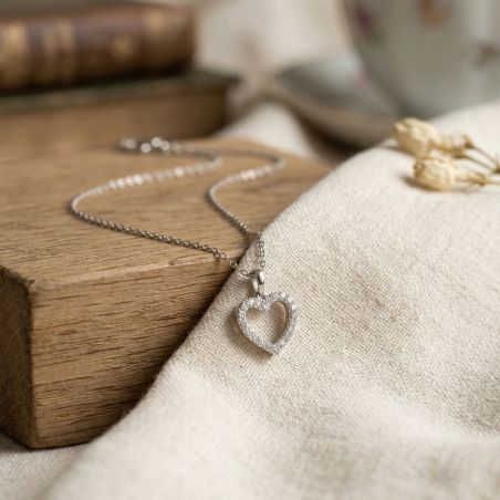 Collier femme coeur edora argent 925/1000 et oxydes – colliers femme