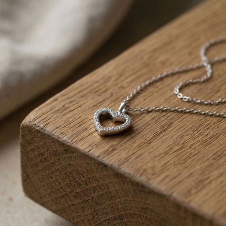 Collier femme coeur edora argent 925/1000 et oxydes – colliers femme