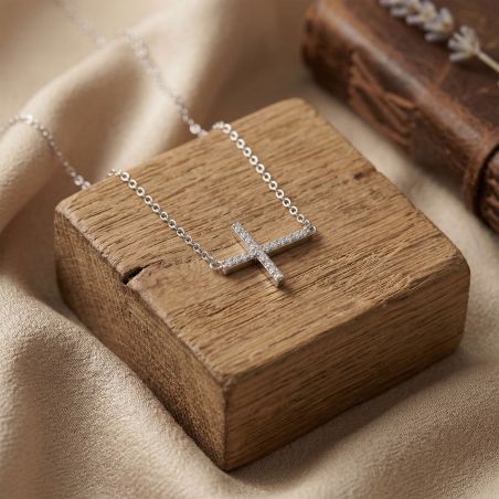 Collier femme edora argent 925/1000 croix et oxydes 70700976 – colliers femme