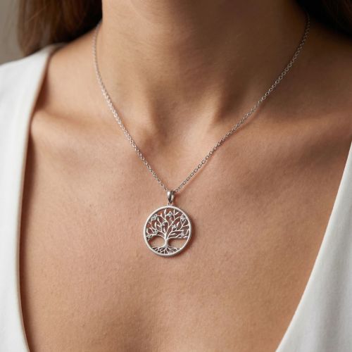Collier Femme EDORA ARGENT 925/1000 Arbre de vie et Oxydes 70700939