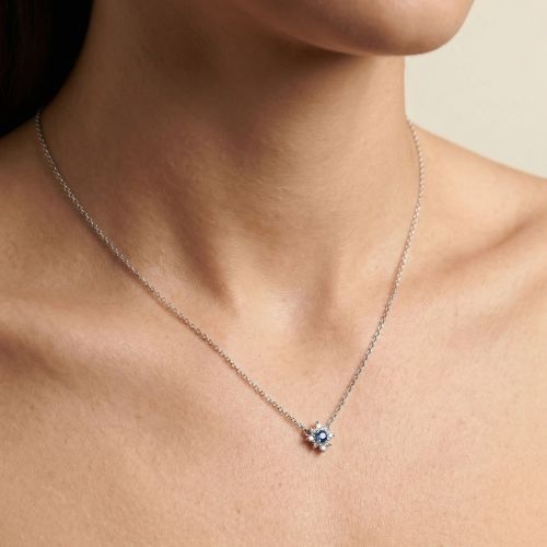 Collier Femme solitaire EDORA ARGENT 925/1000 et Spinelle