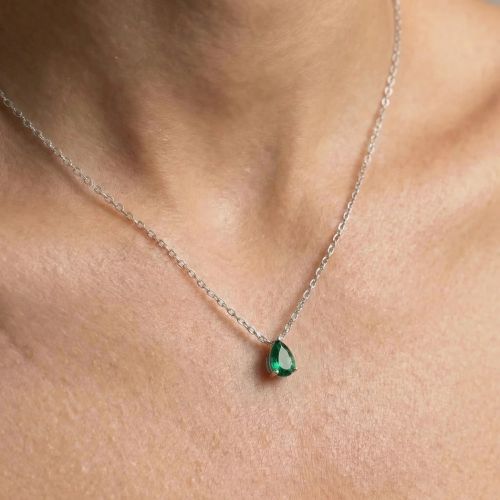 Collier Femme EDORA ARGENT 925/1000 et spinelle verte