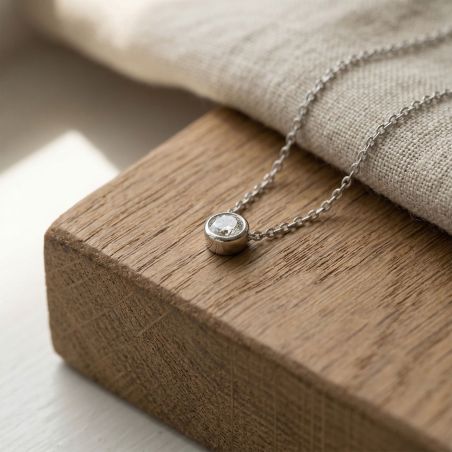 Collier femme solitaire argent 925/1000 et oxyde – tous nos colliers femme
