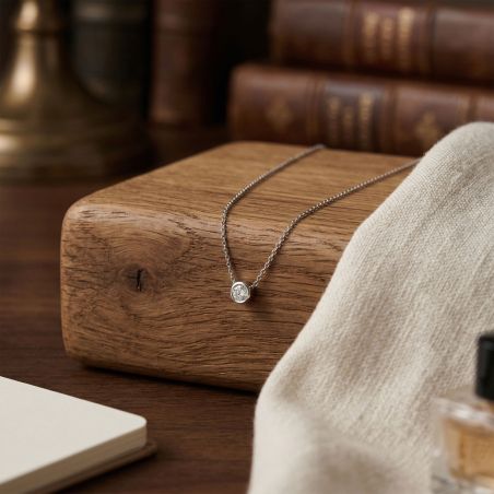 Collier femme solitaire argent 925/1000 et oxyde – tous nos colliers femme