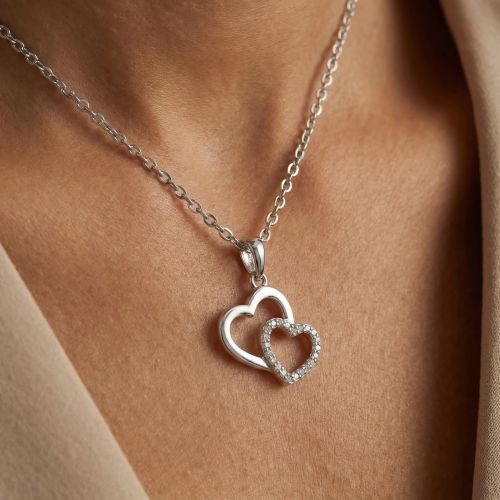 Collier Femme EDORA ARGENT 925/1000 Coeurs et Oxydes 70700942