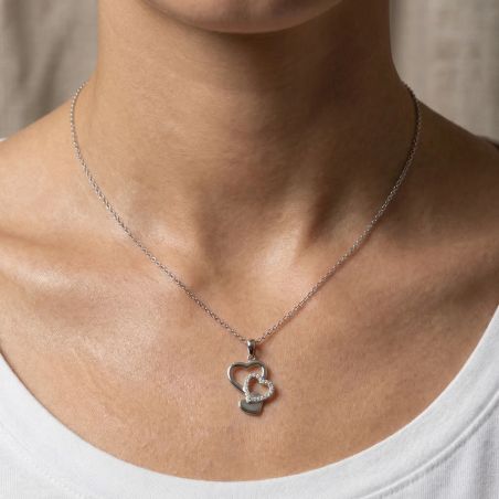 Collier Femme EDORA ARGENT 925/1000 Coeurs et Oxydes 70700941